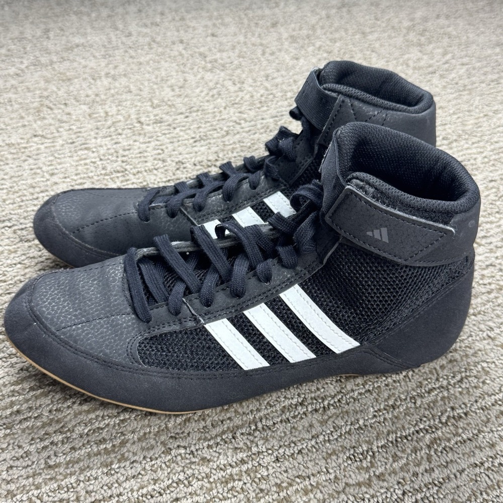 Adidas Youth Boys 5 HVC Wrestling Shoes Black White